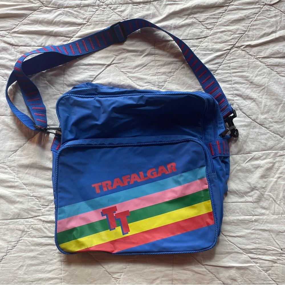 Trafalgar‎ Vibrant Blue Messenger Bag with Multicolor Stripes